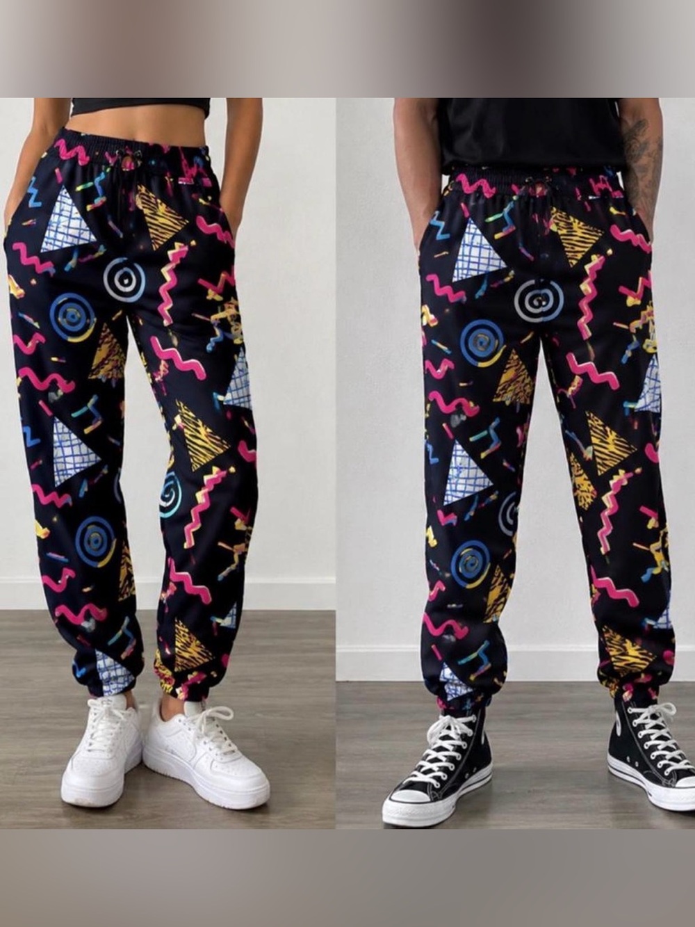 Retro 80s/90s Geometric Drawstring Jogger
Pants Unbranded Small